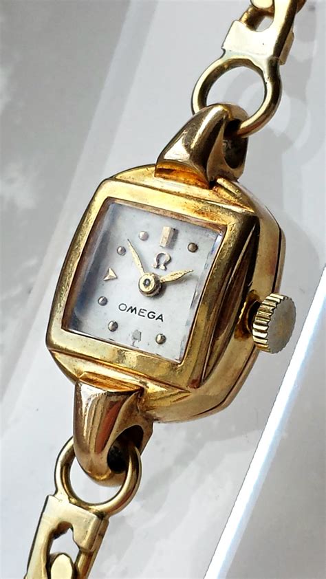 vintage 9ct gold omega ladies watch